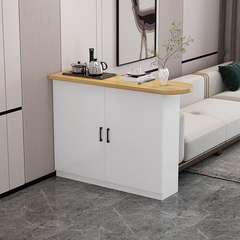 Modern Indoor Counter Table Faux Wood Bar Stool Table with Storage