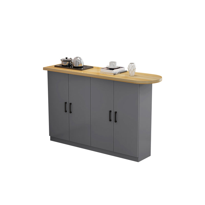 Modern Indoor Counter Table Faux Wood Bar Stool Table with Storage