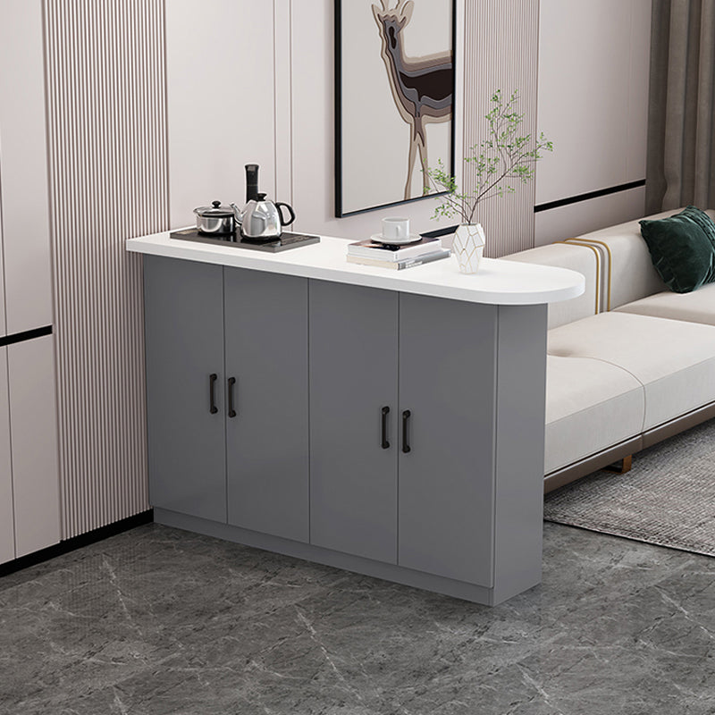 Modern Indoor Counter Table Faux Wood Bar Stool Table with Storage