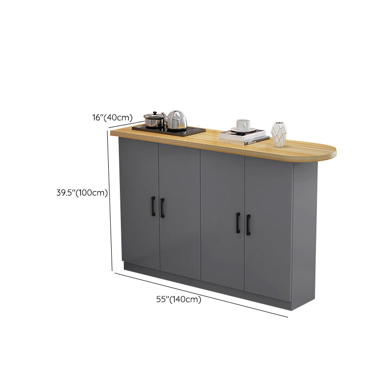 Modern Indoor Counter Table Faux Wood Bar Stool Table with Storage