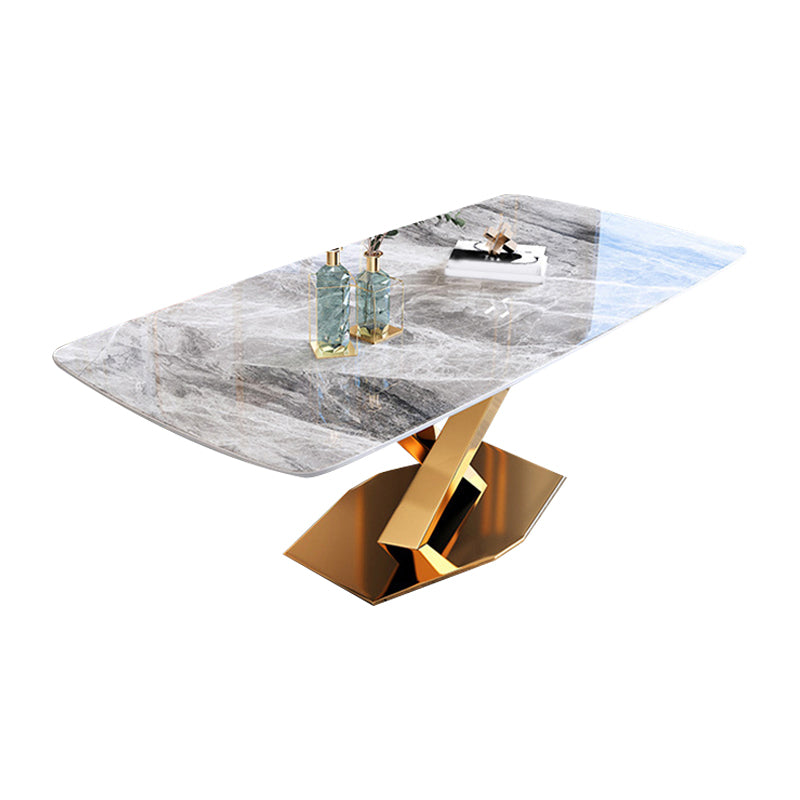 Glam Style Stone Furniture 1/5/7/9/ Pcs Rectangle Dinette Table with Upholstered Chair