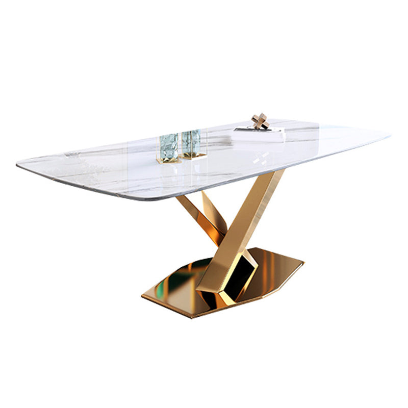 Glam Style Stone Furniture 1/5/7/9/ Pcs Rectangle Dinette Table with Upholstered Chair