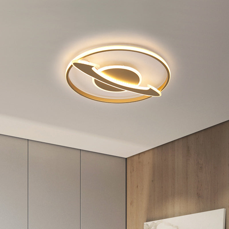 Nordic Mountain/Starfish Acrylic Flush Light LED Flush Mount Recessed Lighting in Golden for Bedroom