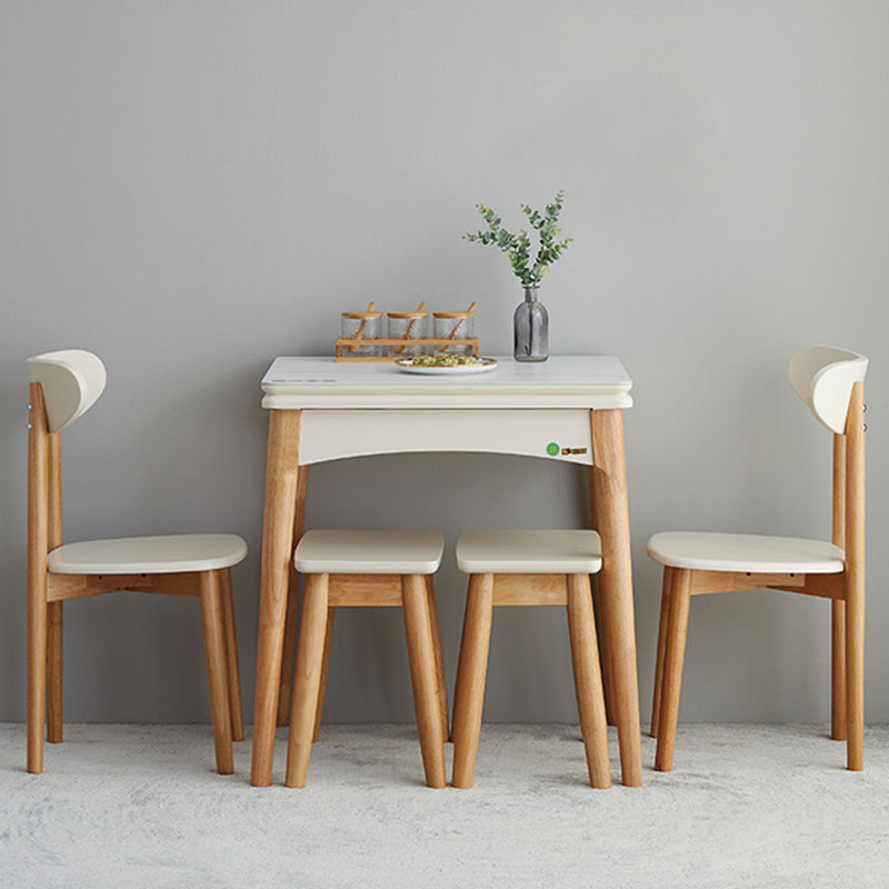 Modern DiningTable Set 5 Pieces with Wood Base Kitchen Furniture Set