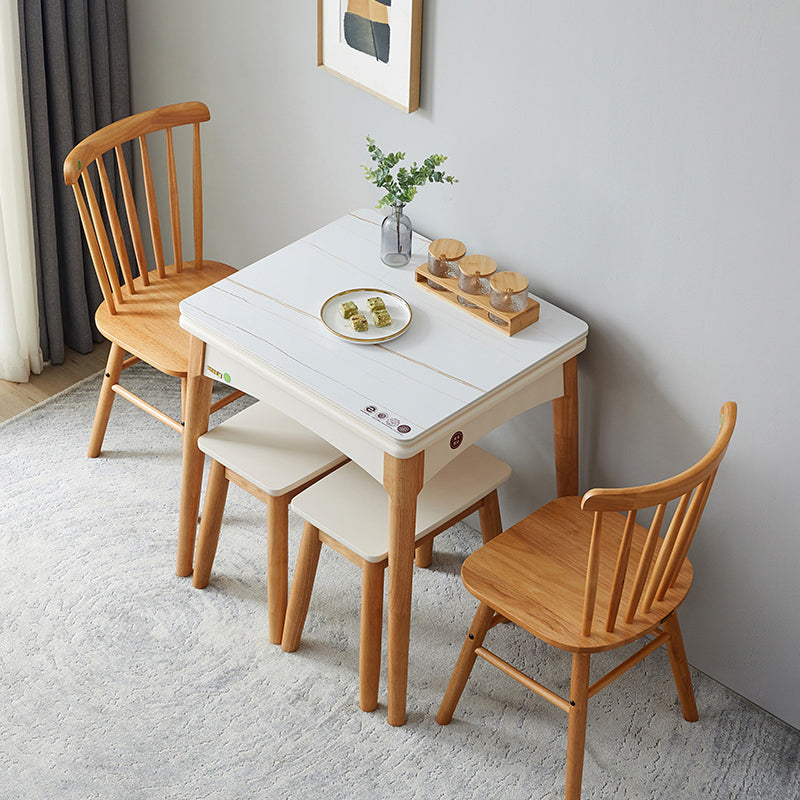 Modern DiningTable Set 5 Pieces with Wood Base Kitchen Furniture Set