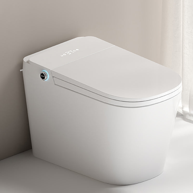 Elongated Floor Mount Bidet Gloss Finish Smart Bidet in White