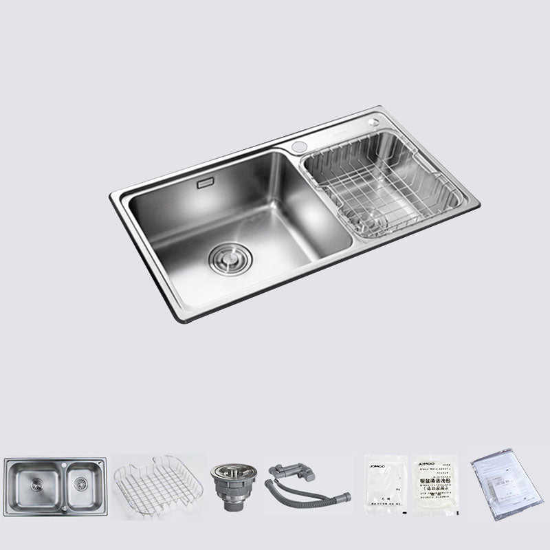 Stainless Steel Kitchen Sink Double Bowl Kitchen Sink with Drain Assembly