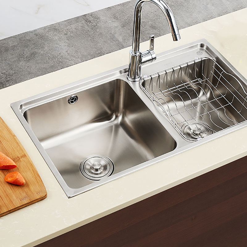 Stainless Steel Kitchen Sink Double Bowl Kitchen Sink with Drain Assembly