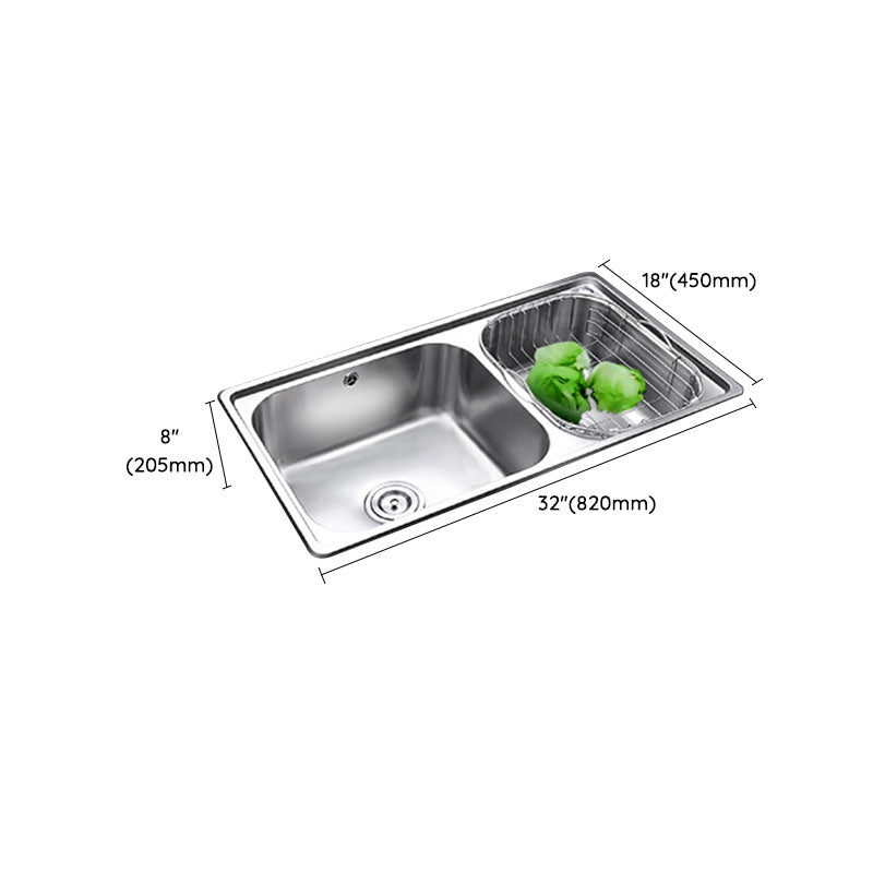 Stainless Steel Kitchen Sink Double Bowl Kitchen Sink with Drain Assembly