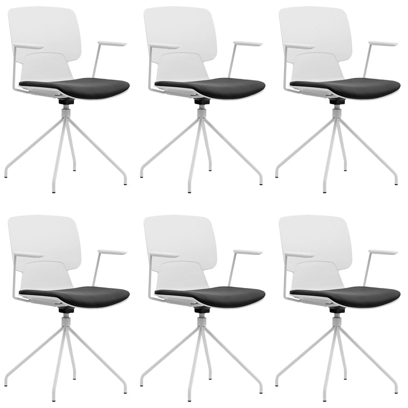 Modern Desk Chair Fixed Arms Upholstered No Distressing Chair