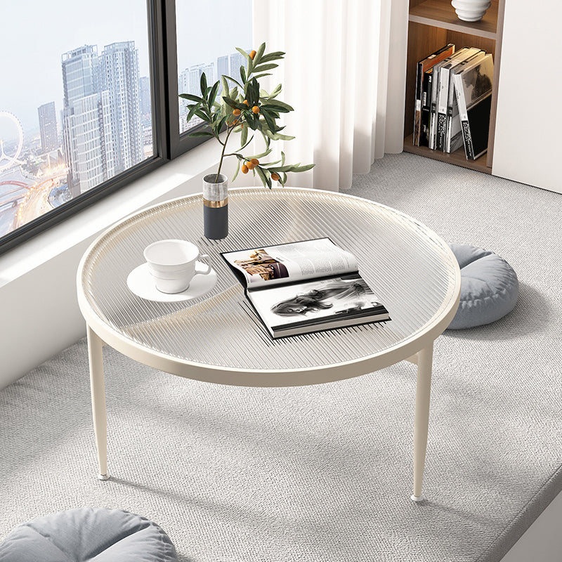Minimalism 4 Legs Coffee Table Glass Top Coffee Cocktail Table with Shelf