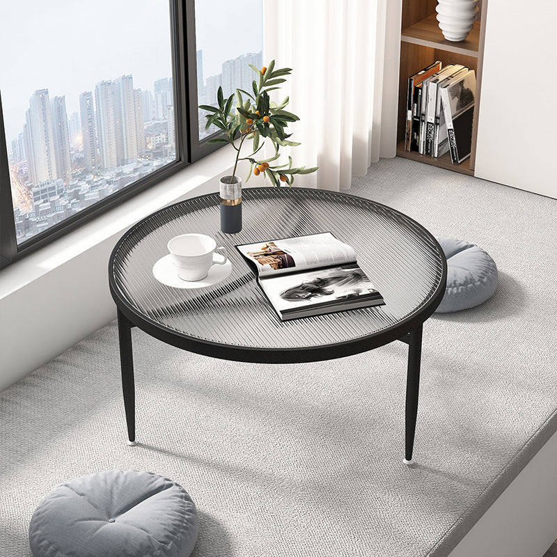 Minimalism 4 Legs Coffee Table Glass Top Coffee Cocktail Table with Shelf