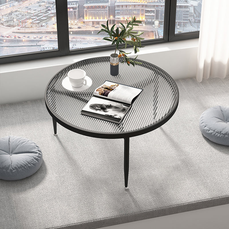 Minimalism 4 Legs Coffee Table Glass Top Coffee Cocktail Table with Shelf