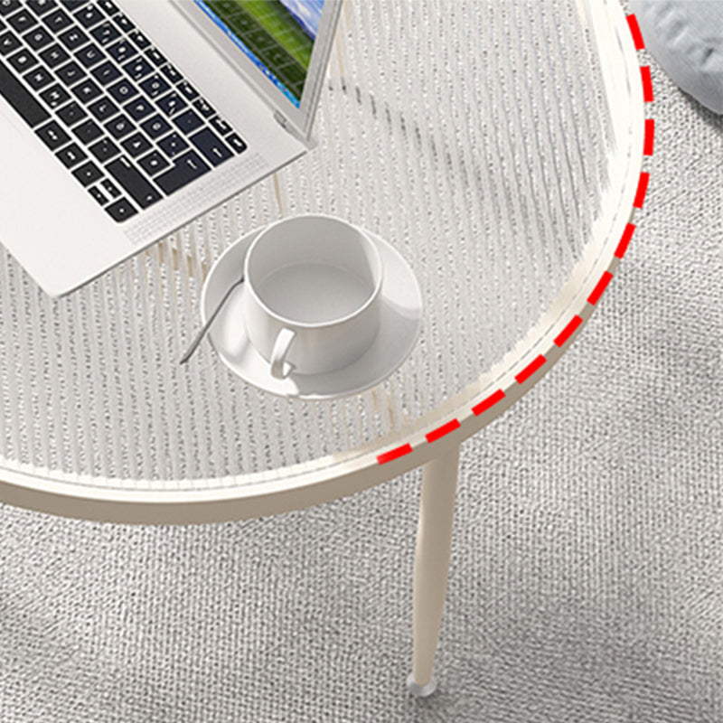Minimalism 4 Legs Coffee Table Glass Top Coffee Cocktail Table with Shelf