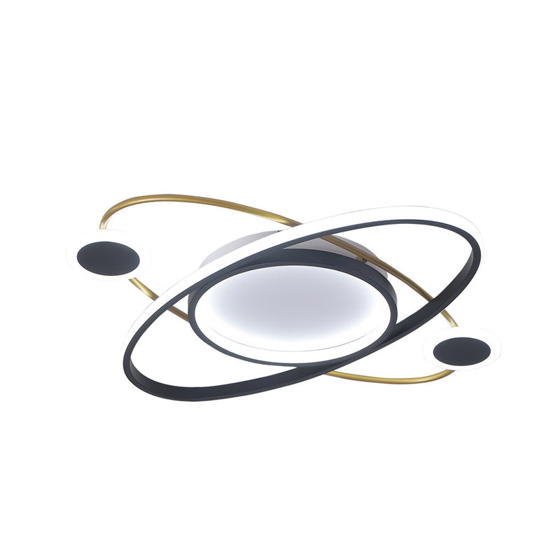 White Universe Flush Mount Ceiling Light Nordic LED Acrylic Lighting Fixture for Living Room in Warm/White Light