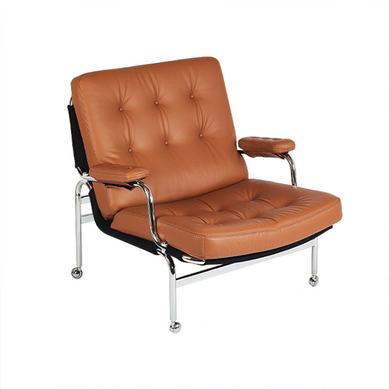 Fixed Back Lounge Chair Water Resistant Side Chair with Metal Legs