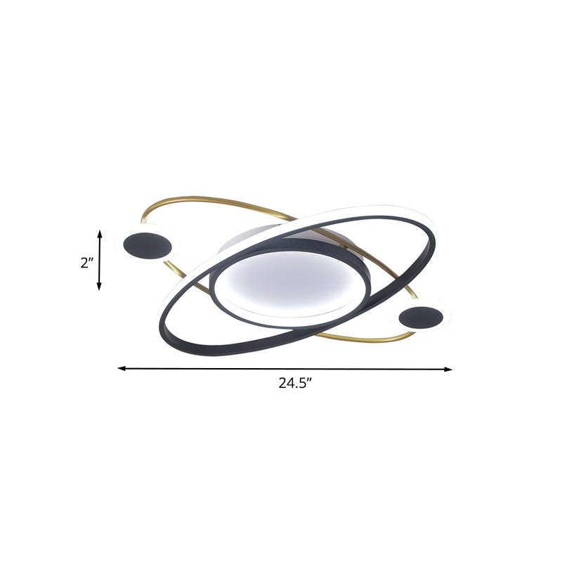 White Universe Flush Mount Ceiling Light Nordic LED Acrylic Lighting Fixture for Living Room in Warm/White Light