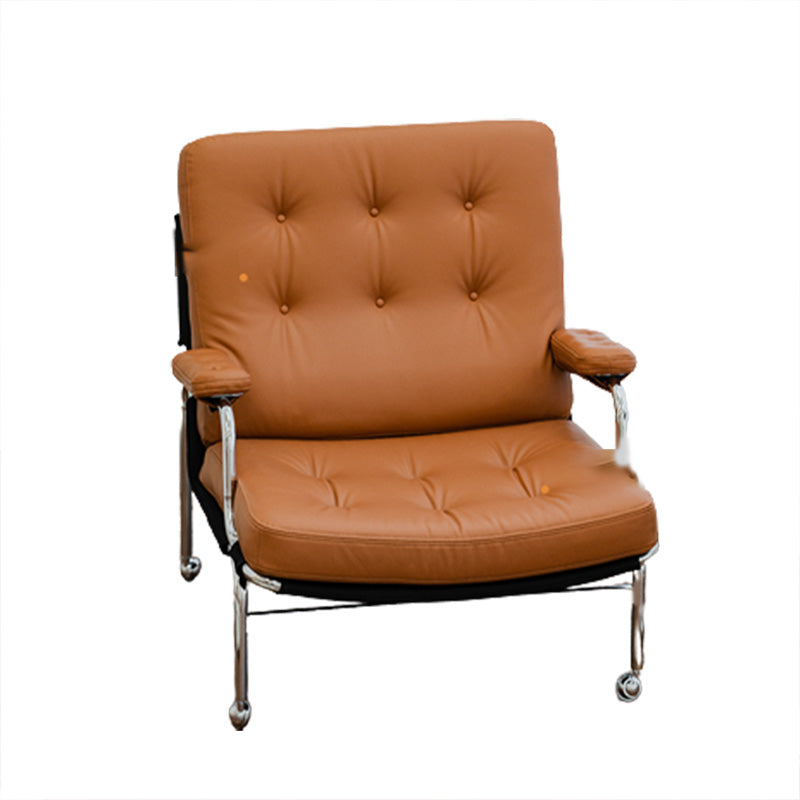 Fixed Back Lounge Chair Water Resistant Side Chair with Metal Legs