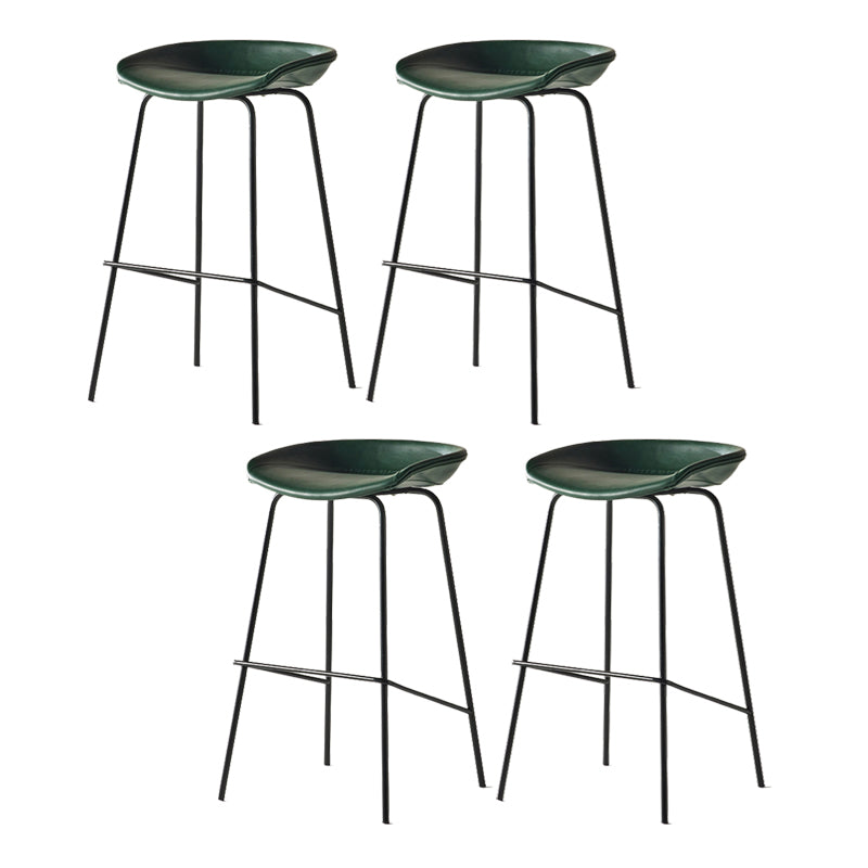 Modern Backrest Armless Counter Stool Iron Bar Stool with Pedal for Cafe