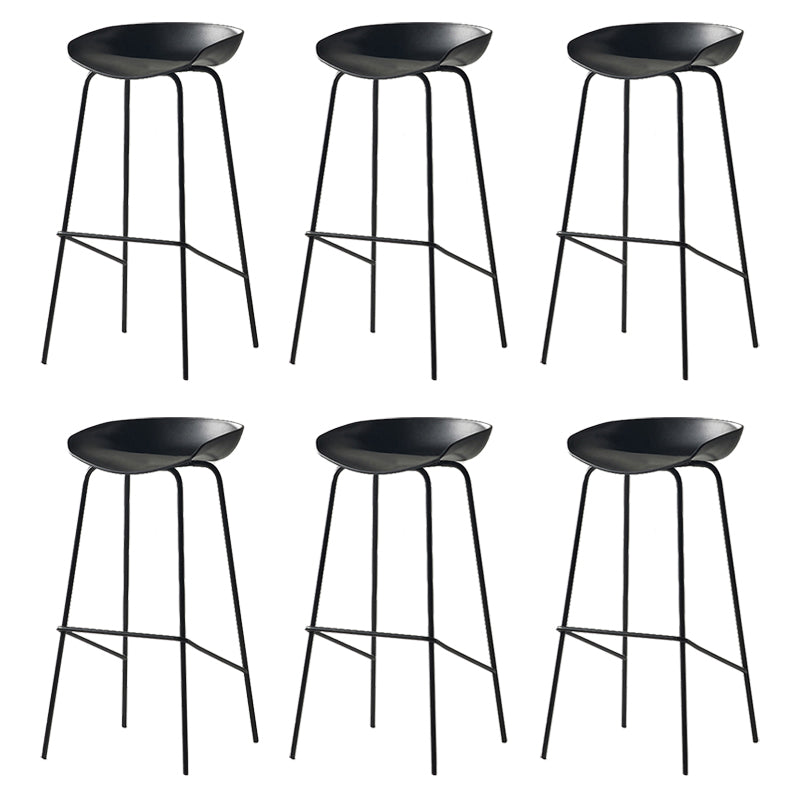 Modern Backrest Armless Counter Stool Iron Bar Stool with Pedal for Cafe