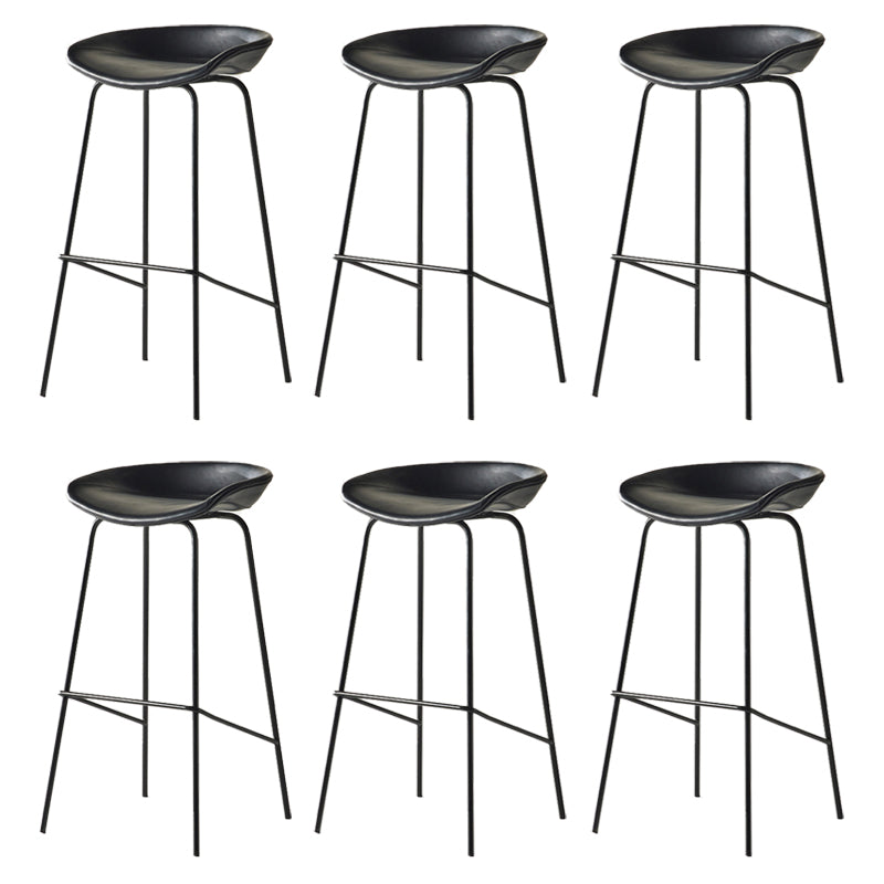 Modern Backrest Armless Counter Stool Iron Bar Stool with Pedal for Cafe