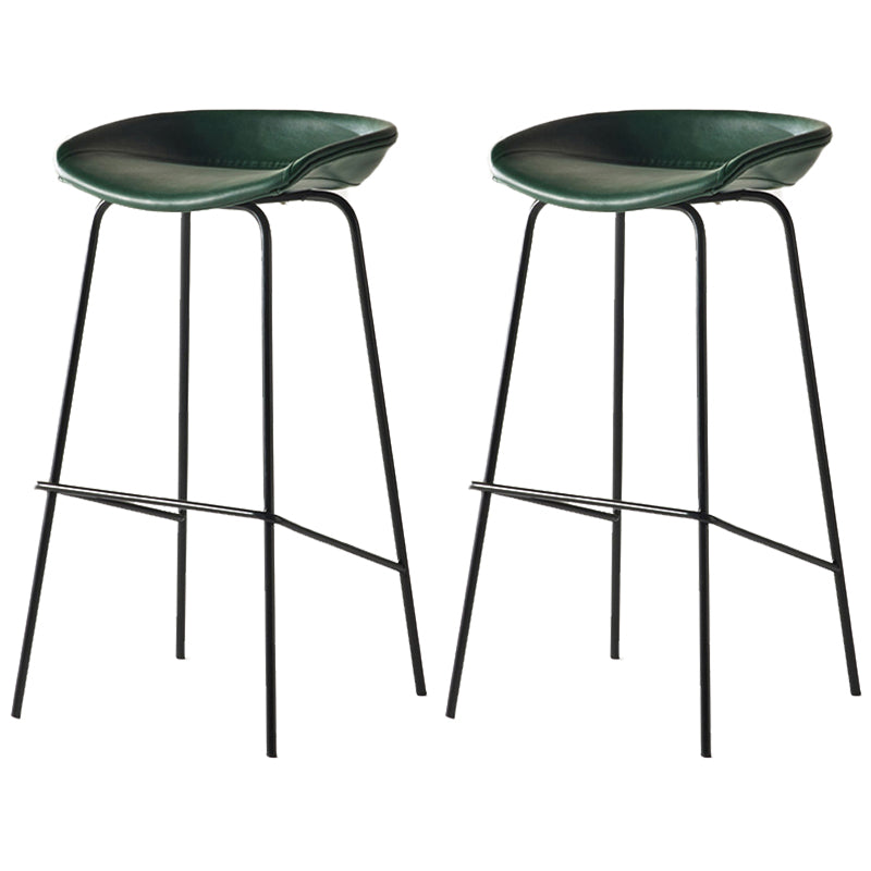 Modern Backrest Armless Counter Stool Iron Bar Stool with Pedal for Cafe
