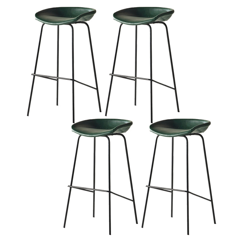 Modern Backrest Armless Counter Stool Iron Bar Stool with Pedal for Cafe
