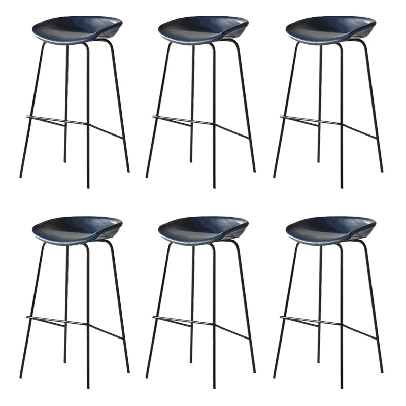Modern Backrest Armless Counter Stool Iron Bar Stool with Pedal for Cafe