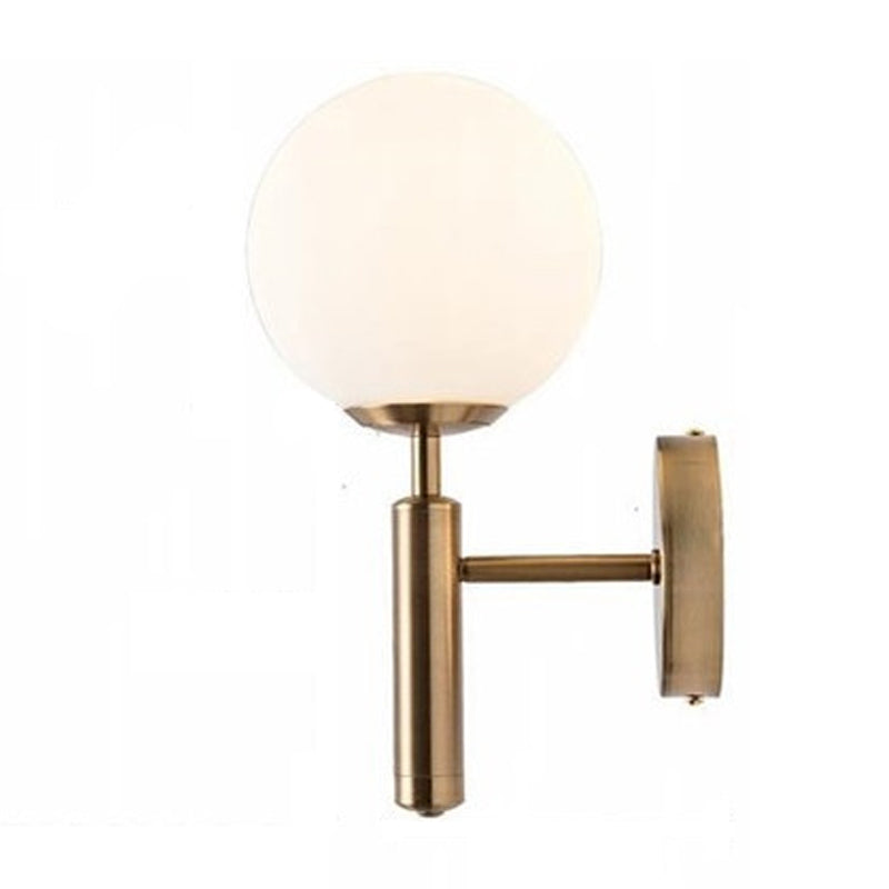 Industrial Metal Wall Sconce Ball Shape Vanity Lamp with Glass Shade for Bathroom