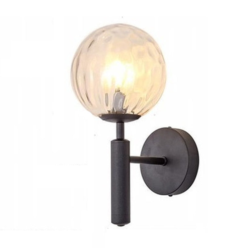 Industrial Metal Wall Sconce Ball Shape Vanity Lamp with Glass Shade for Bathroom
