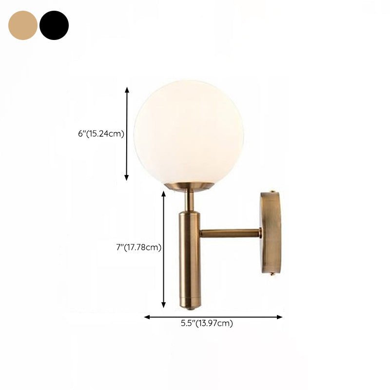 Industrial Metal Wall Sconce Ball Shape Vanity Lamp with Glass Shade for Bathroom