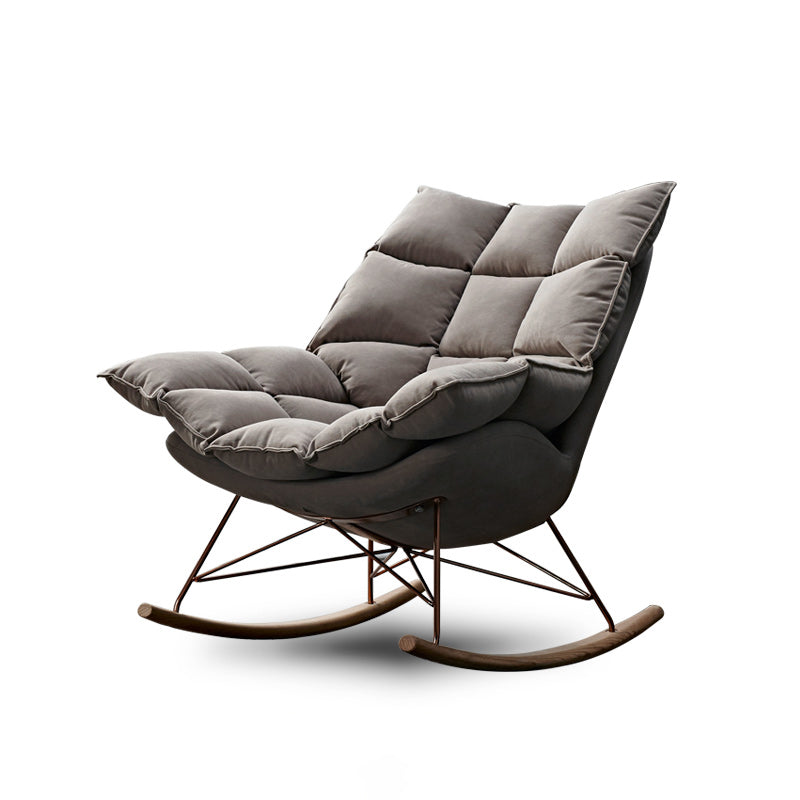 Contemporary Accent Room Chair in Pink/Grey with Solid Wood Base