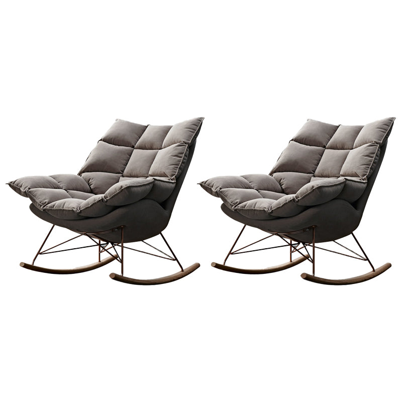 Contemporary Accent Room Chair in Pink/Grey with Solid Wood Base