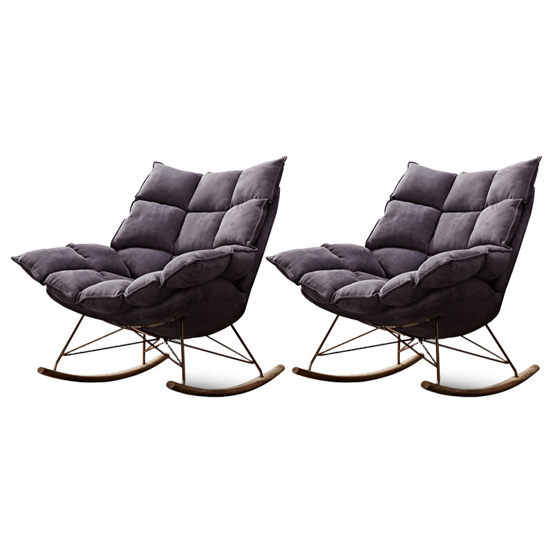 Contemporary Accent Room Chair in Pink/Grey with Solid Wood Base