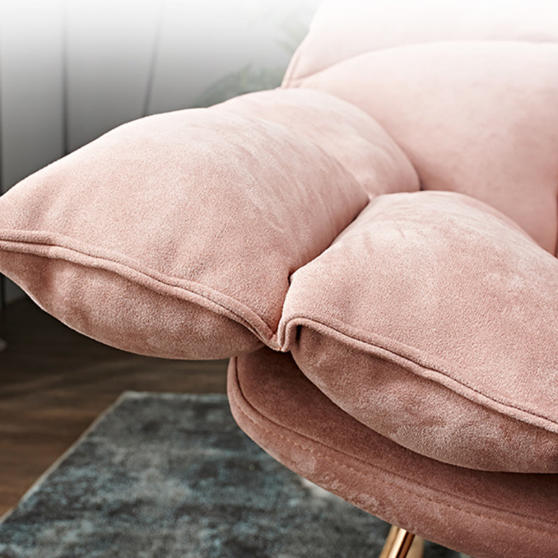 Contemporary Accent Room Chair in Pink/Grey with Solid Wood Base