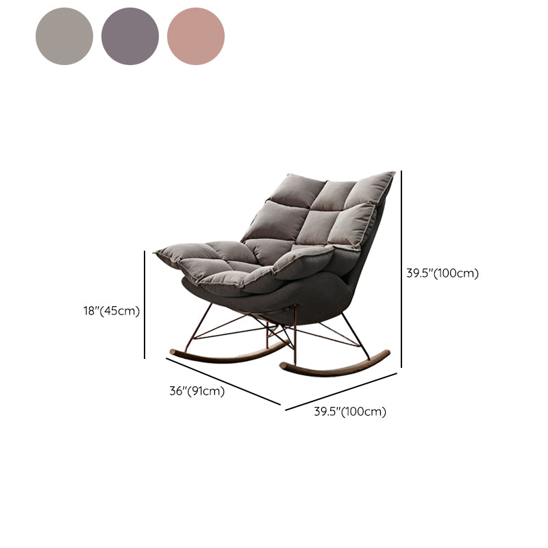 Contemporary Accent Room Chair in Pink/Grey with Solid Wood Base