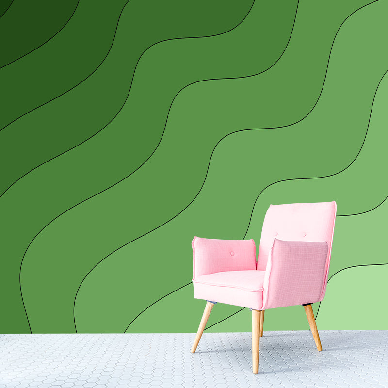 Modern Illustration Mural Wallpaper Gradient Color Indoor Wall Mural