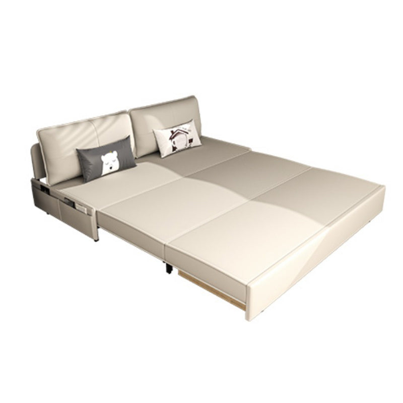 Bonded Leather Scandinavian Sofa Bed Armless White Convertible Sofas