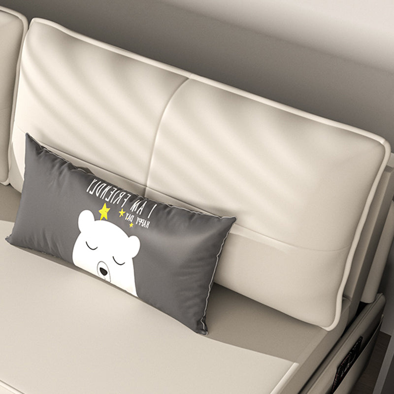 Bonded Leather Scandinavian Sofa Bed Armless White Convertible Sofas