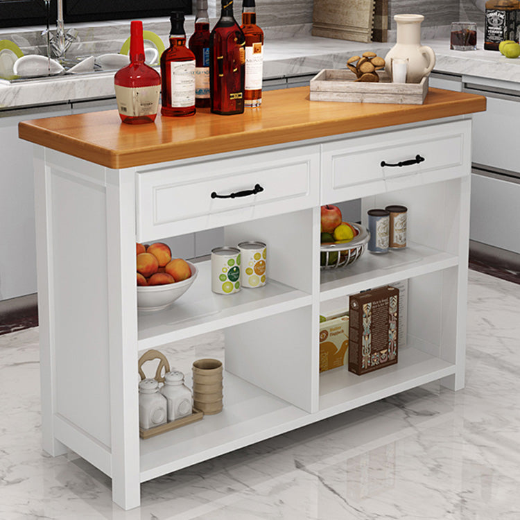 Dining Room Kitchen Island Table Modern Prep Table with Open Storage
