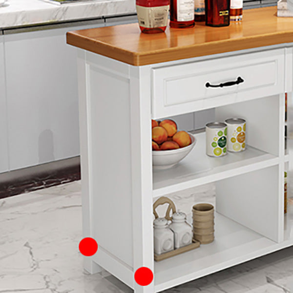 Dining Room Kitchen Island Table Modern Prep Table with Open Storage