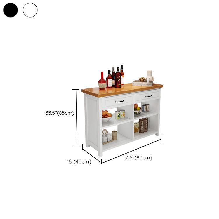 Dining Room Kitchen Island Table Modern Prep Table with Open Storage