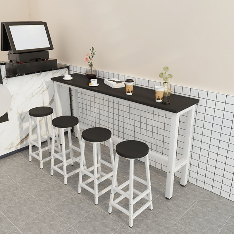 Industrial Rectangle Wood Counter Table 5 Pieces Bar Table Set for Cafe