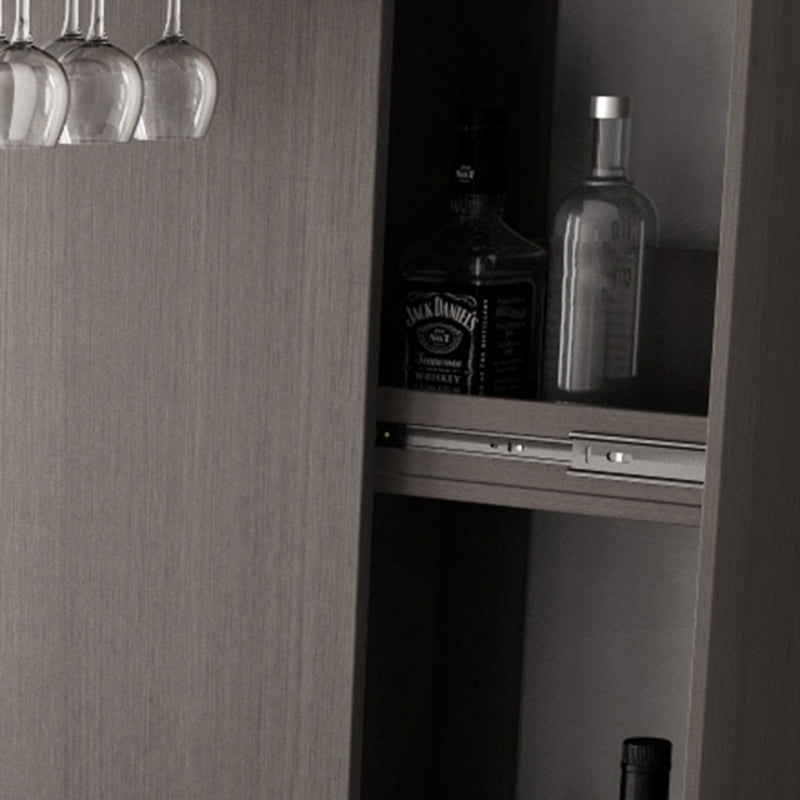 Glam Wood Counter Table 2/3 Pieces Bar Table Set with Wine Racks for Living Room