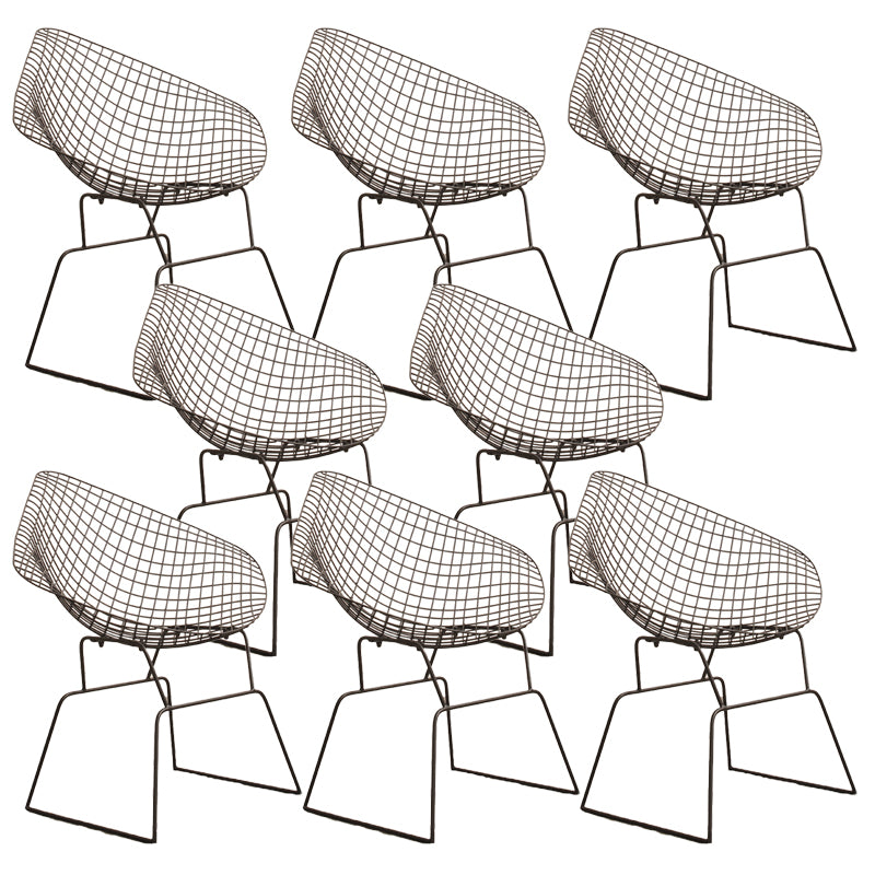 Industrial Black Metal Outdoor Bistro Chair Upholstered Outdoors Dining Chair