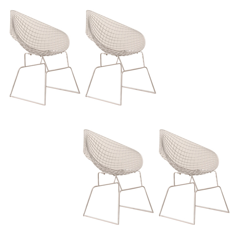 Industrial Black Metal Outdoor Bistro Chair Upholstered Outdoors Dining Chair