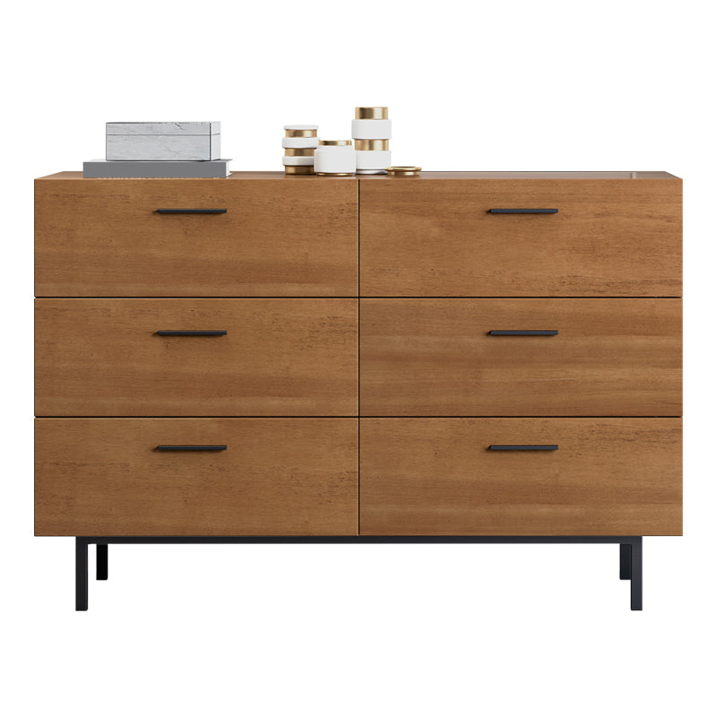 Water Resistant Storage Cabinet Solid Wood Accent Chests with 6 Drawers