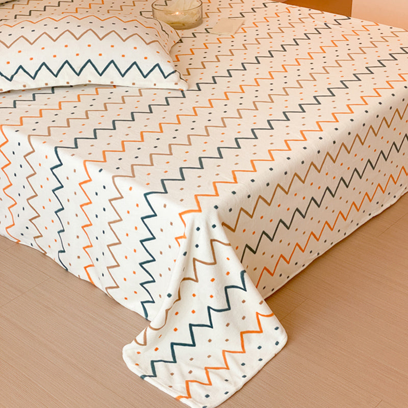 Sheet Sets Flannel Cartoon Printed Wrinkle Resistant Super Soft Breathable Bed Sheet Set