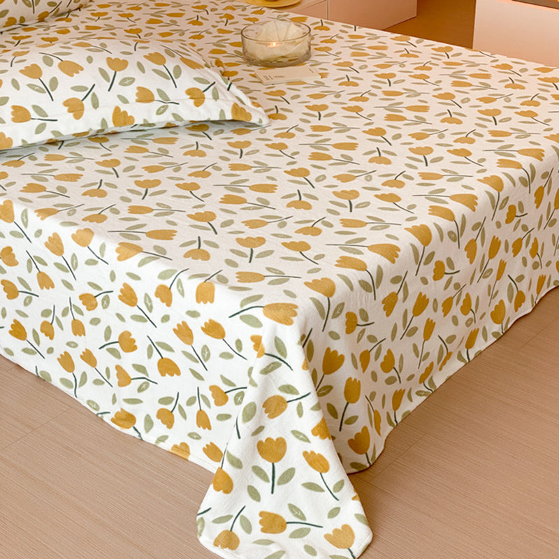 Sheet Sets Flannel Cartoon Printed Wrinkle Resistant Super Soft Breathable Bed Sheet Set