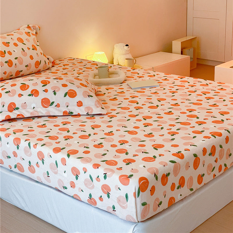 Sheet Sets Flannel Cartoon Printed Wrinkle Resistant Super Soft Breathable Bed Sheet Set
